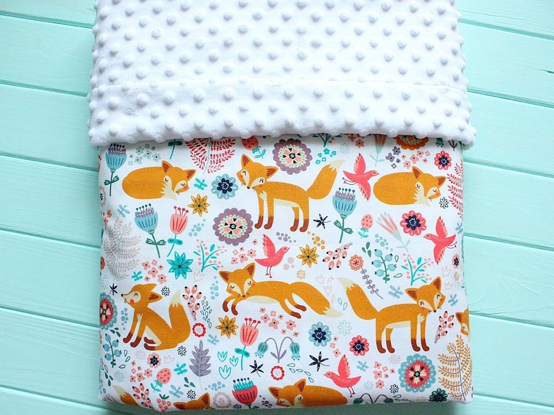 Fox Baby Blanket Little Foxes Blanket Personalized Blanket Etsy