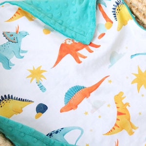 Personalized Dinosaur Baby Blanket, Dinosaur Nursery Bedding, Tyrannosaurus Rex Minky Lovey, Dino Security Blanket, Diplodocus New Baby Gift