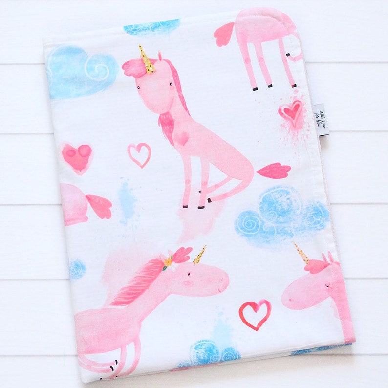 Unicorn Waffle Baby Girl Blanket Cloud Stroller Blanket Unicorn