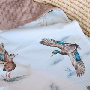 Custom Name Mallard Ducks Baby Blanket, Rustic Nursery Bedding, Duck ...