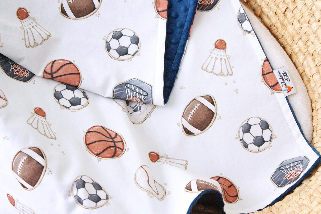 Little Athlete Sporty Theme Baby Toddler Muslin Blanket