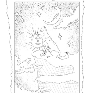 Hund Tarot Karte zum Ausmalen