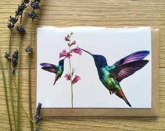 Kolibri/Grußkarten/Blankokarte/Kolibri Karte/Kolibri Geschenk/Kolibri/handgemachte Karten/Karte/Grußkarten handgemacht/Aquarell