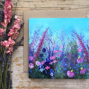 Flower greeting card/Foxgloves/Garden gifts/Garden cards/occasional cards/Blank cards/handmade gifts/meadow/garden/art/handmade cards/summer