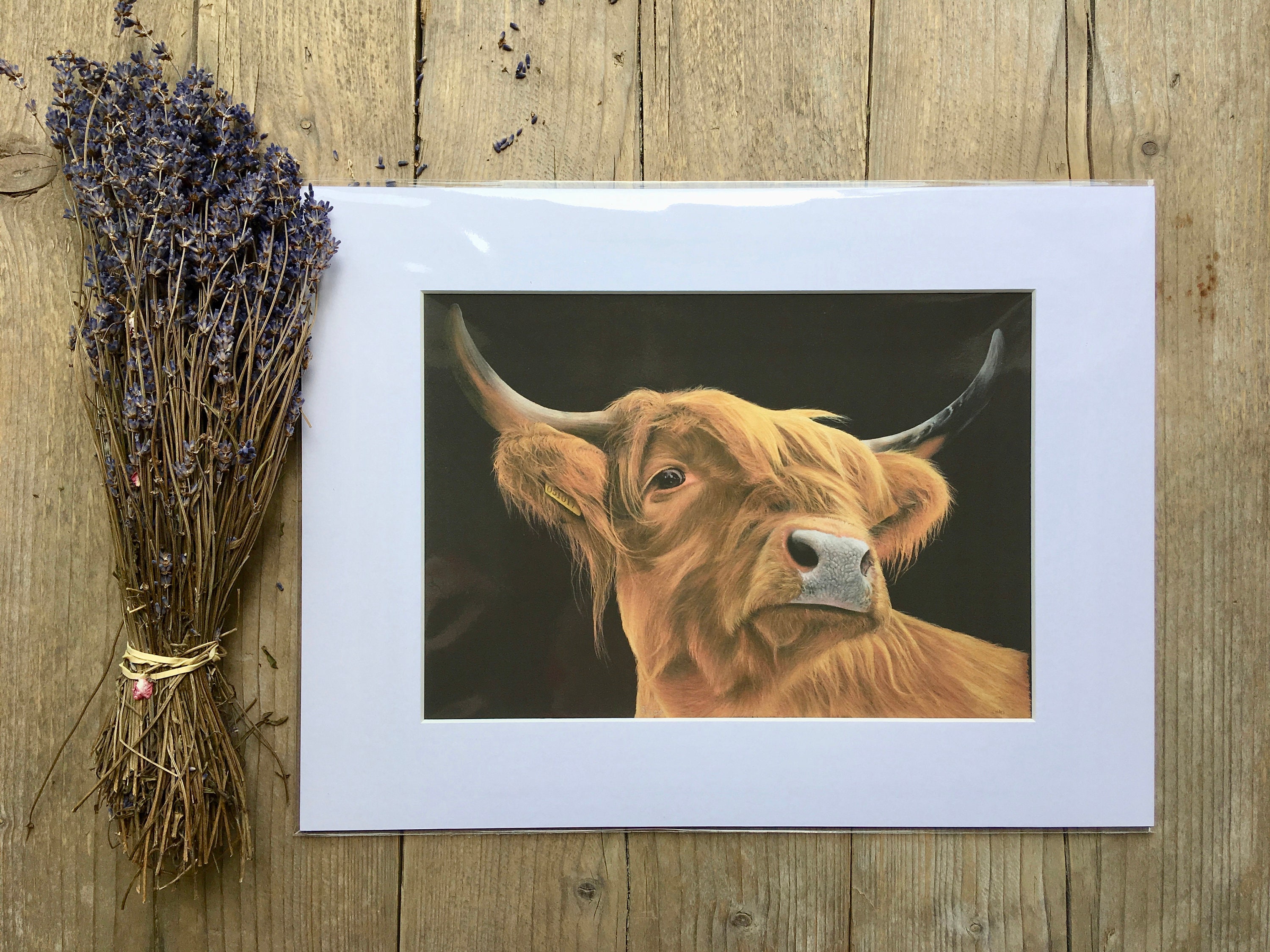 Highland cow wall hanging handmade Harris Tweed! Home Deko Rahmen Handmade Rahmen 