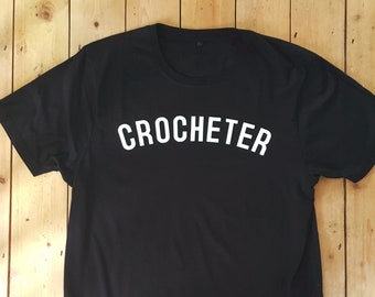 CROCHETER T Shirt // Women's Tee with crochet Logo // fairtrade organic cotton // gifts for crocheters / gifts for crafters // gifts for her