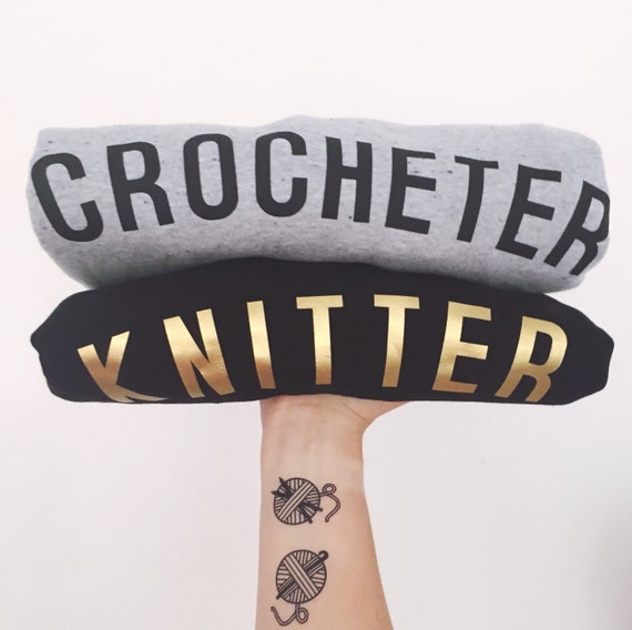 KNITTER Sweatshirt // Unisex sweat with knitting Logo // fairtrade organic cotton / gifts for knitters // gifts for crafters / gifts for her