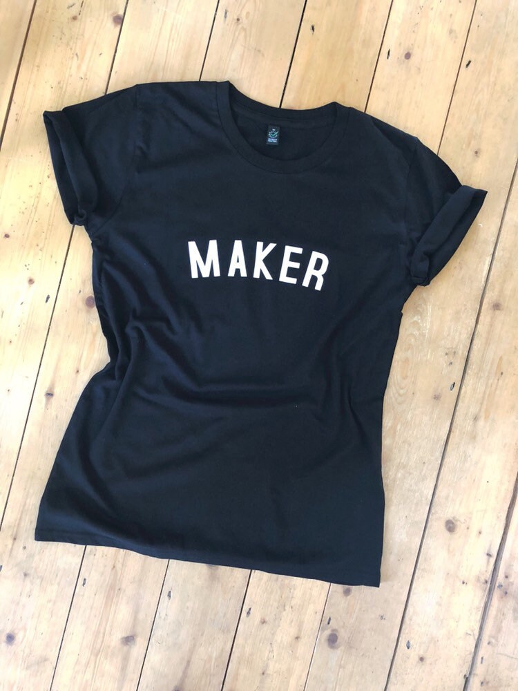 MAKER T Shirt // Women's Tee With Maker Logo // Fairtrade Etsy