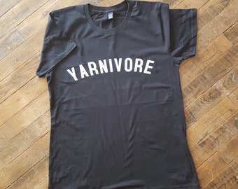 YARNIVORE T Shirt // Women's Tee with yarn Logo // fairtrade organic cotton // gifts for knitters // gifts for crafters // gifts for her