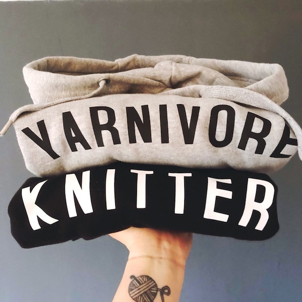 KNITTER Hoodie // Unisex sweat with maker Logo // fairtrade organic cotton / gifts for weavers // gifts for crafters / gifts for her