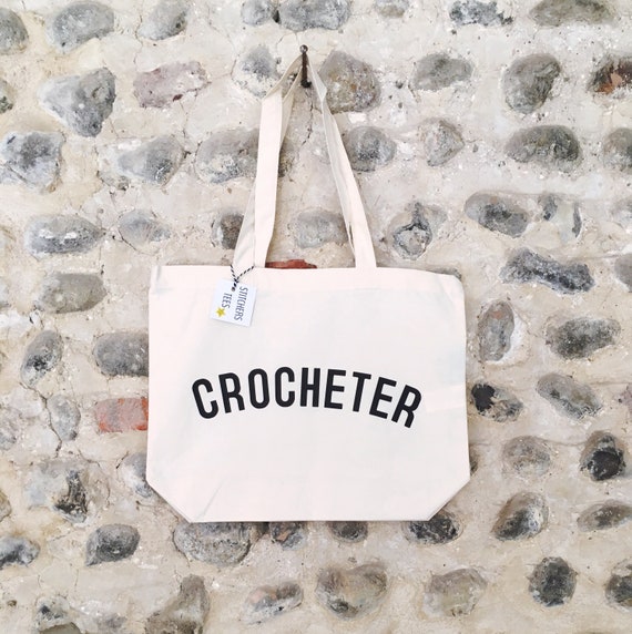 トートバッグ CROCHET LOGO SHOPPING BAG CROCHETER Bag // Tote Bag With Crochet Logo // Fairtrade