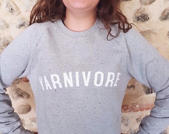 YARNIVORE Sweatshirt // Unisex sweat with knitting Logo // fairtrade organic cotton / gifts for knitters // gifts for crafters