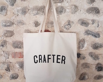 MAKER Bag // tote bag with stitcher logo // fairtrade organic cotton // gifts for sewers // gifts for crafters
