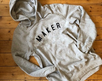 MAKER Hoodie // Unisex sweat with maker Logo // fairtrade organic cotton / gifts for weavers // gifts for crafters / gifts for her