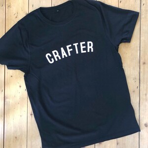CRAFTER T Shirt // Women&#39;s Tee with Craft Logo // fairtrade organic cotton // gifts for makers // gifts for crafters // gifts for her