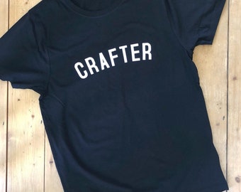 CRAFTER T Shirt // Women's Tee with Craft Logo // fairtrade organic cotton // gifts for makers // gifts for crafters // gifts for her