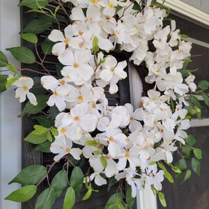 Double Door Wreaths for Front Door White Dogwood Wreath Farmhouse Wreath White Wreath Summer Wreaths Etsy Home Decor Gift Spring Wreaths image 10