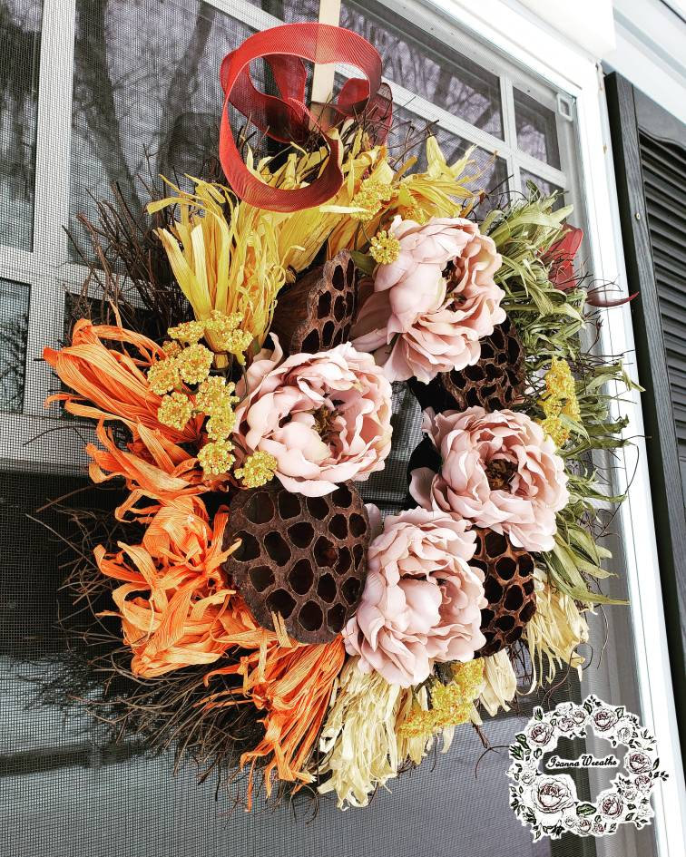 Herbstkranz Für Haustür 45x37cm | Halloween & Thanksgiving Dekoration