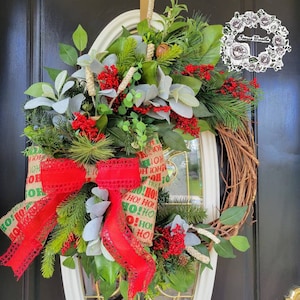 Christmas Wreaths for Front Door, Evergreen Winter Wreath, Holiday Wreath, Christmas Decor, Pine Wreaths, Rustic Wreath, Eucalyptus Wreath