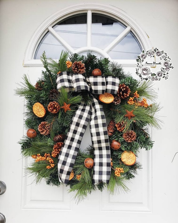 Weihnachtskranz für Haustür Bauernhaus Weihnachtskranz Kiefernkranz Weihnachtskränze Kiefernzapfen Kranz Winterkranz Weihnachtskranz Weihnachtskranz Geschenk