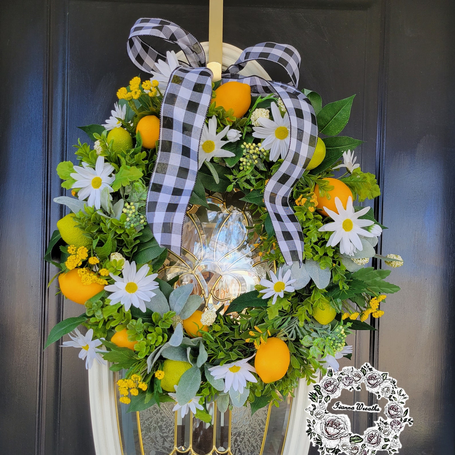 Lemon Wreaths for Front Door Farmhouse Wreath Spring Wreaths Etsy
