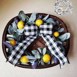 Lamm Ohr-Kranz mit Zitronen und Lavendel, Lavendel, Lavendel, Deko wie eine Zitrone!