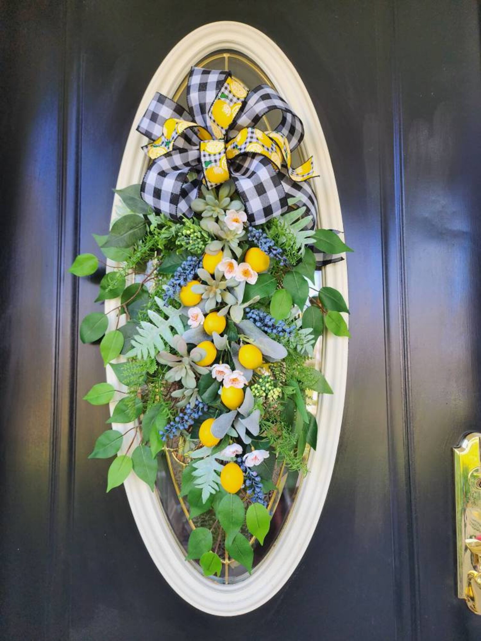 Lemon Wreaths for Front Door Wreaths Lemon Decor Lemon Outdoor Etsy