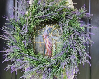 Lavender Wreaths for Front Door, Spring Wreaths , Summer Wreaths, Round year Wreath, Lavender Decor, Swag for Door, Purple Wreath, Country