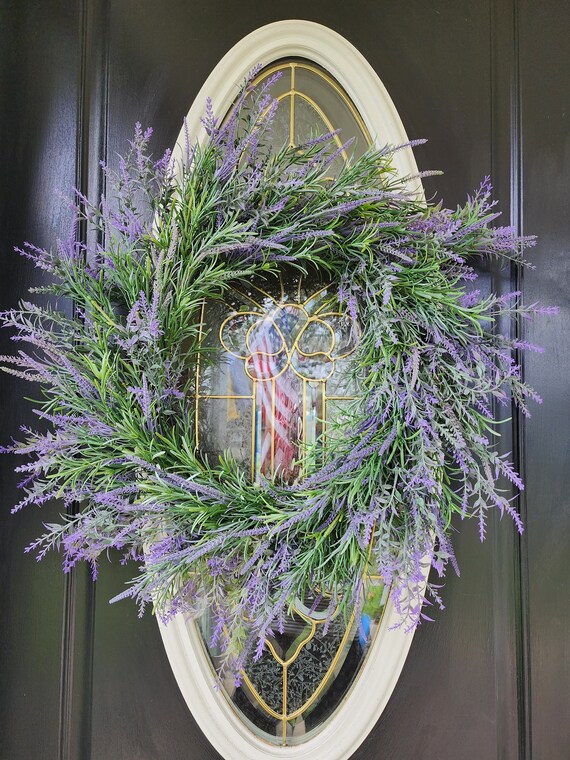 Lavender Wreaths for Front Door, Spring Wreaths , Summer Wreaths, Round year Wreath, Lavender Decor, Swag for Door, Purple Wreath, Country