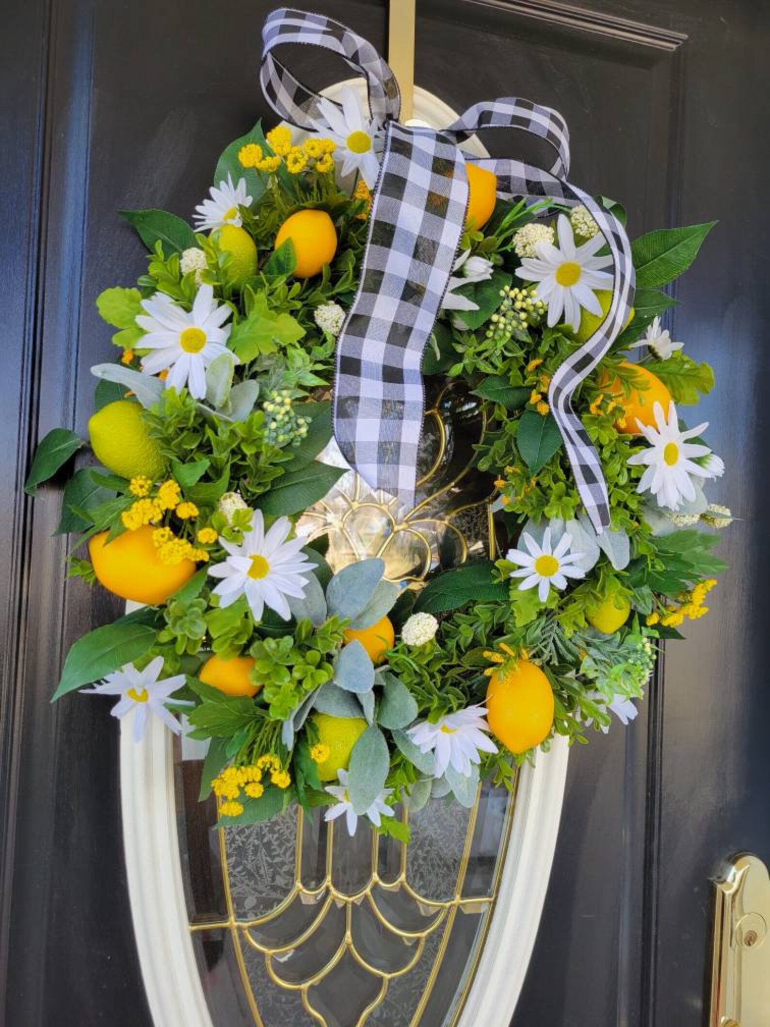 Lemon Wreaths for Front Door Farmhouse Wreath Spring Wreaths Etsy