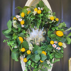 Lemon Wreath for Front Door Spring Wreaths Citrus Wreath Farmhous Wreath Boxwood Wreaths Lemon Decor Summer Wreaths Etsy Wreath Fruit