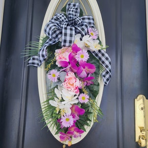 Tropical Wreaths for Front Door Summer Wreaths Door Swag Orchid Wreaths Hawaiian Wreath Jungle Wreath Spring Wreath Swag for Door Home Decor