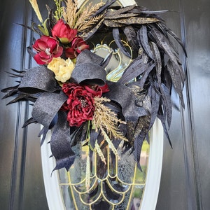 Halloween Wreaths for Front Door Black Wreaths Gothic Wreaths Witch Decor Halloween Decor  Fall Wreath Cothic Door Decor Spooky Wreath Scary