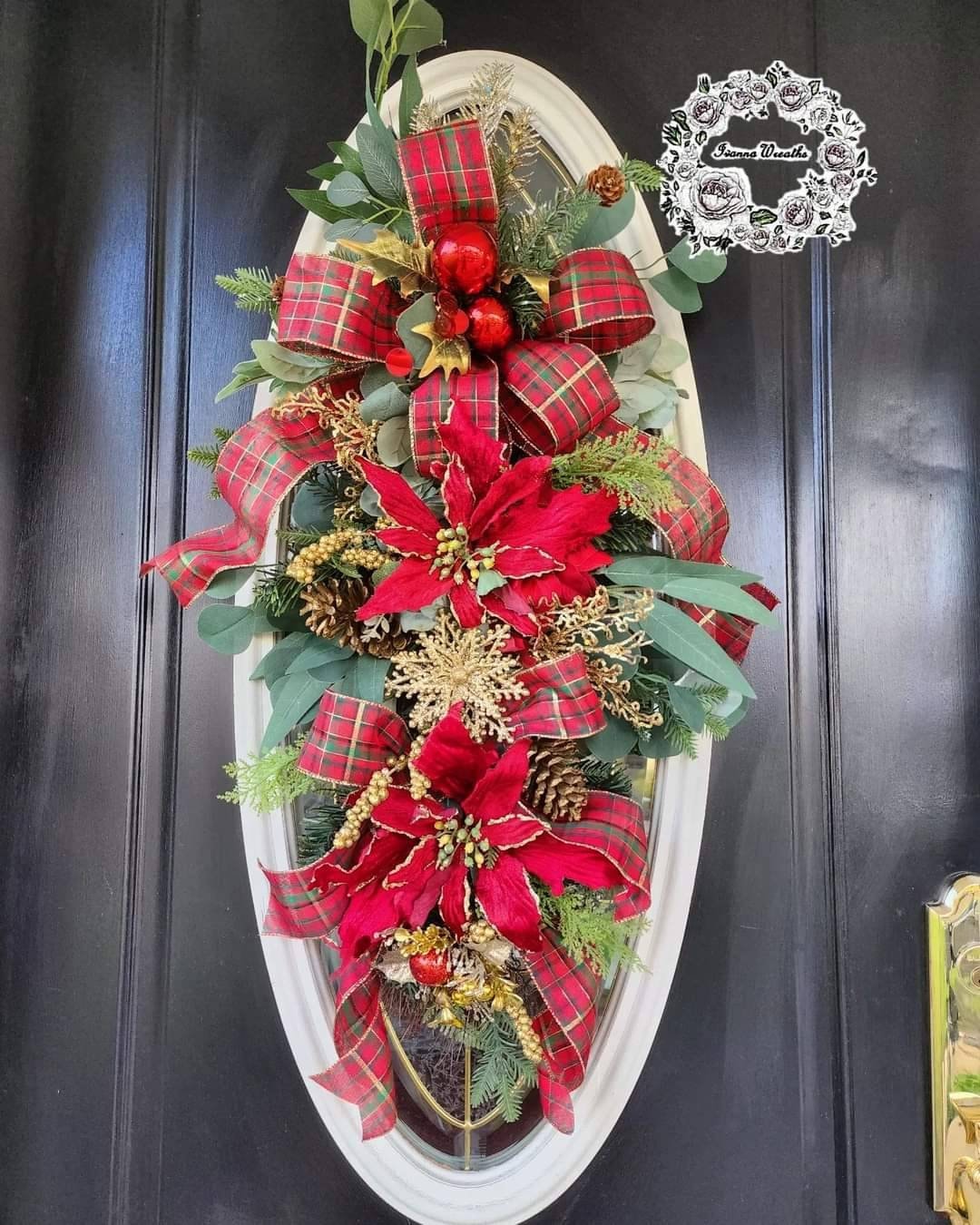 Christmas Swags for Front Door Christmas Wreaths Christmas Door Garland Traditional Plaid