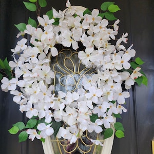 Spring Wreaths for Front Door Dogwood Wreath Farmhouse Wreath White Wreath Summer Wreaths Etsy Outdoor Wreath Elegant Wreath Home Decor Gift