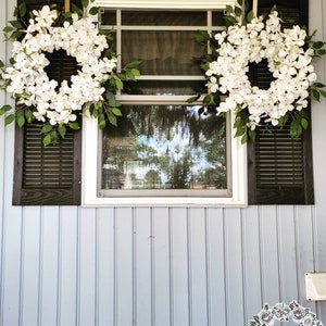 Double Door Wreaths for Front Door White Dogwood Wreath Farmhouse Wreath White Wreath Summer Wreaths Etsy Home Decor Gift Spring Wreaths image 5