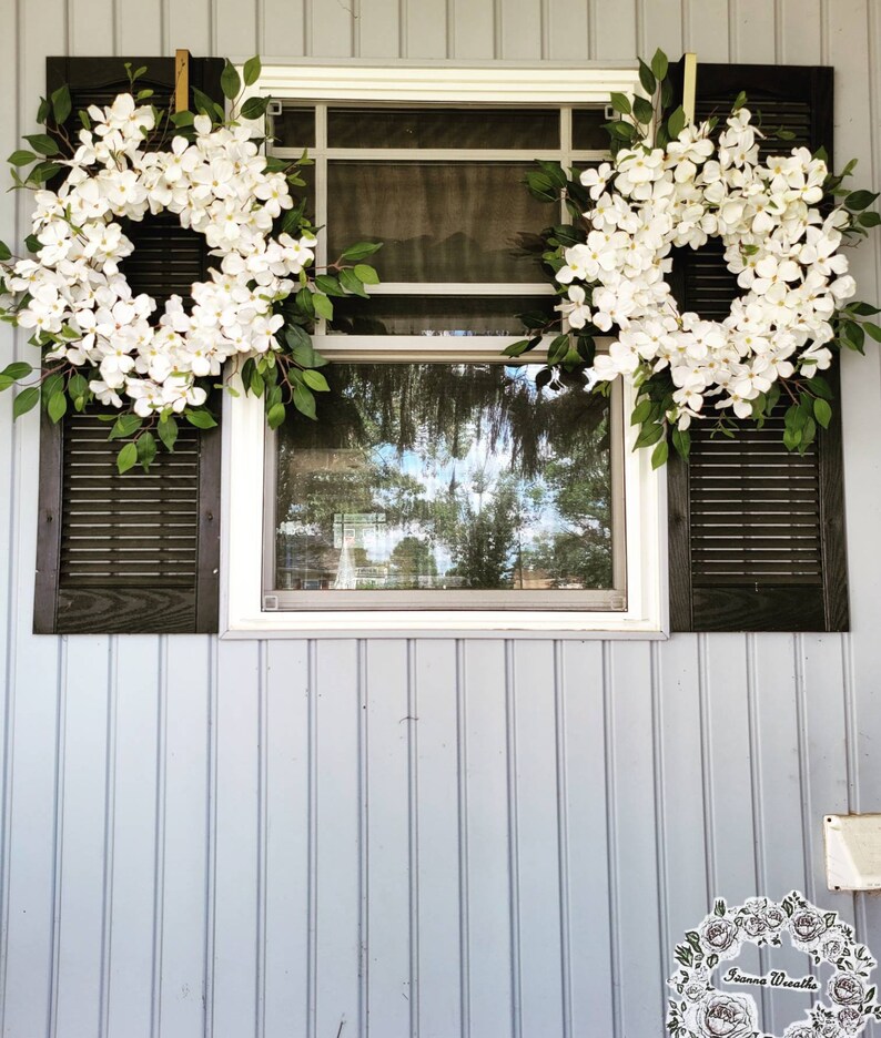 Double Door Wreaths for Front Door White Dogwood Wreath Farmhouse Wreath White Wreath Summer Wreaths Etsy Home Decor Gift Spring Wreaths image 5