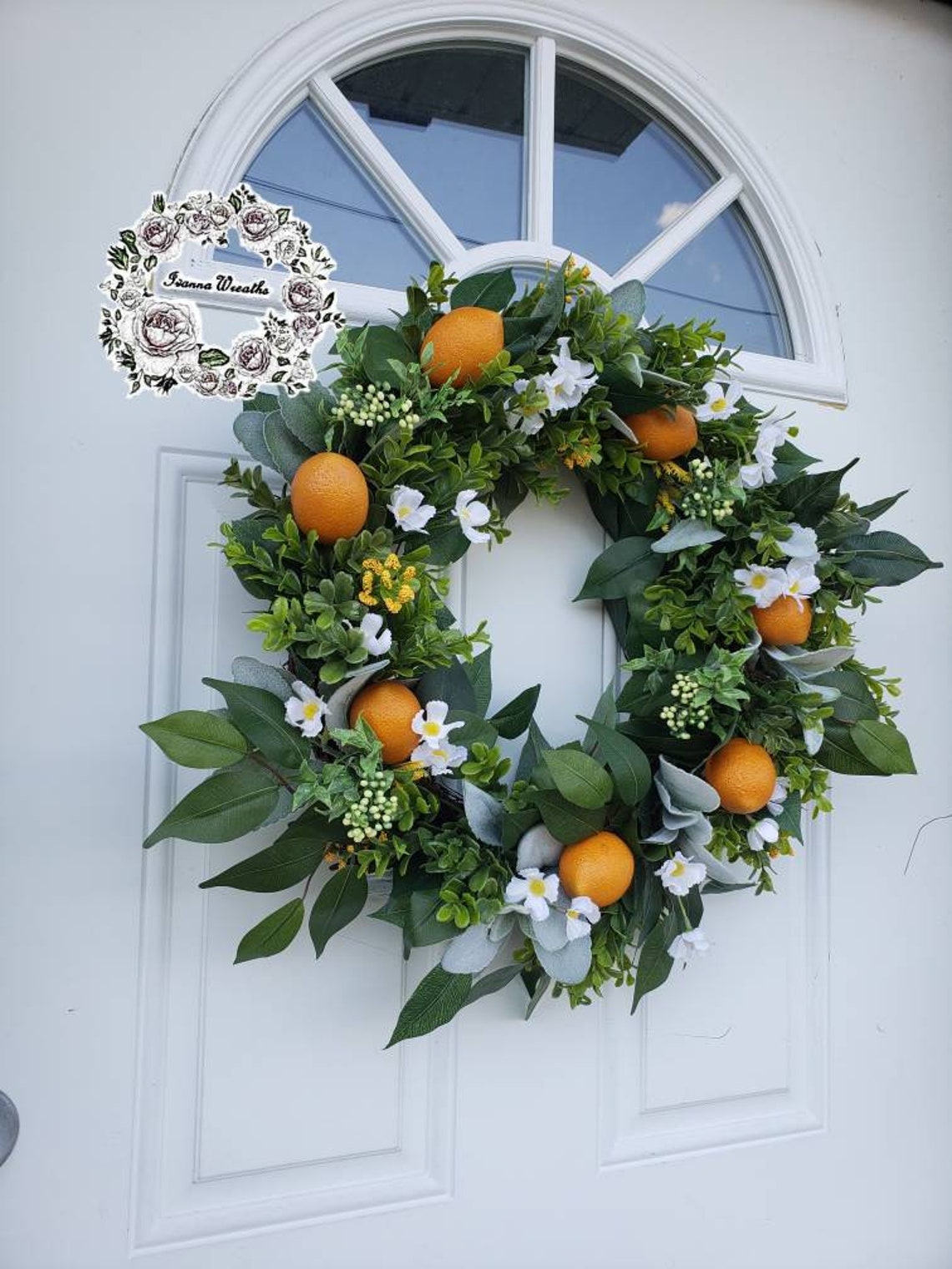 Orange Wreaths for Front Door Lemon Wreaths Citrus Wreaths Etsy