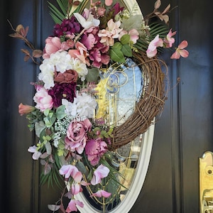 Fall Wreaths for Front Door Pink Summer Wreaths Flower Wreaths Grapevine Elegant Wreaths Dogwood Front Porch Wreath Peony Wreaths