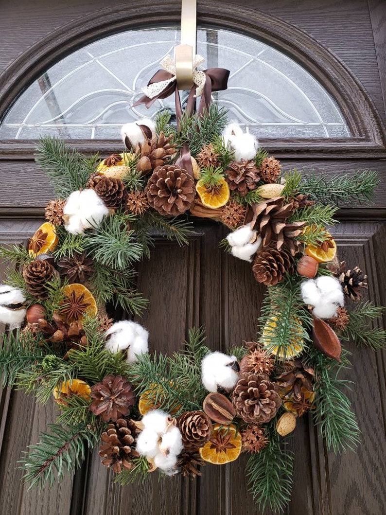 Wreath For Front Door Natural Dried Fruit Image 0