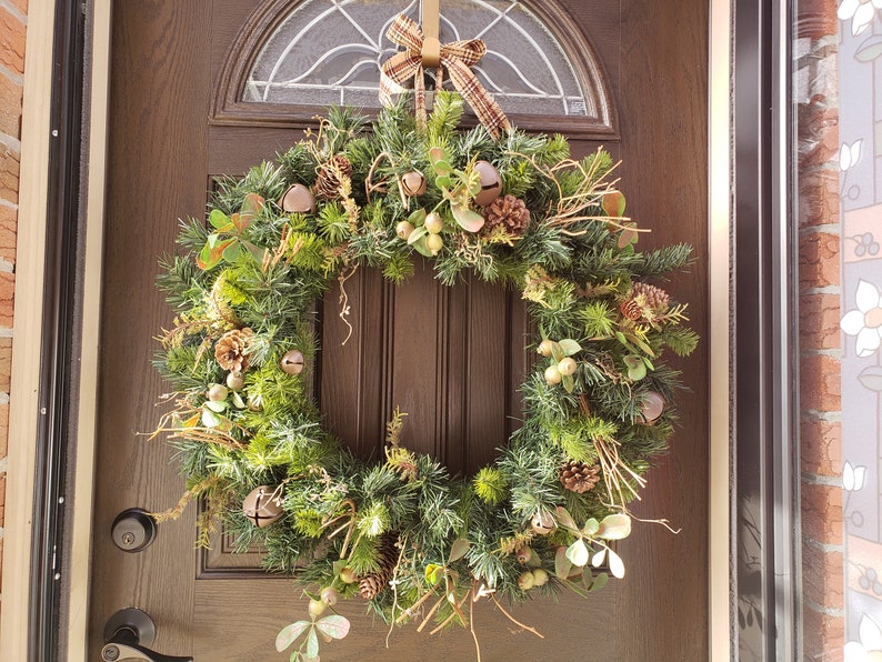 Large Wreath For Front Door Jingle Bell Xmas Image 0