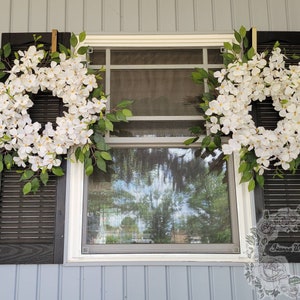 Double Door Wreaths for Front Door White Dogwood Wreath Farmhouse Wreath White Wreath Summer Wreaths Etsy Home Decor Gift Spring Wreaths image 1