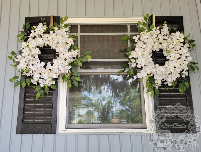 Double Door Wreaths for Front Door White Dogwood Wreath Farmhouse Wreath White Wreath Summer Wreaths Etsy Home Decor Gift Spring Wreaths image 1