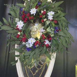Summer wreaths for front door Strawberry wreath Spring wreath Daisy wreath Spring Large wreath 22 inch fruit wreath Berry Wreath Door Decor