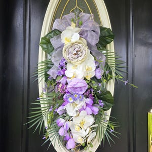 Spring Wreath for Front Door Lavender Wreath Spring Swag Easter Wreath  Purple Wreath Tropical Wreath Summer Wreath Spring Door Decor Gift