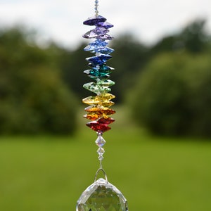 Sonnenfänger mit 'Rainbow-Kaskade' aus funkelnden Kristallen von Swarovski® Weihnachtsgeschenk Feng Shui Hochzeitsgeschenk Einzug Bild 3
