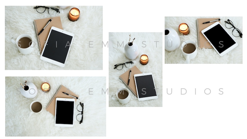 Stock Photos for Blogs and Brands Feminine Styled Stock Photos Tablet iPad Mockup Flat Lay Office Stock stock photo
