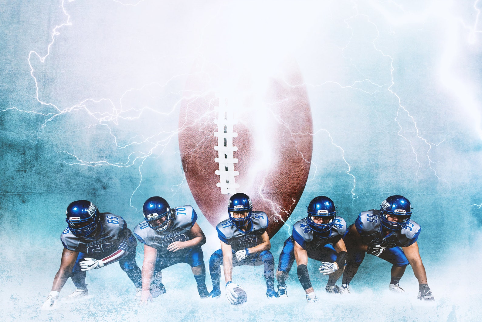 Football Backdrop, Sport Background, Digital Backdrop, Lightning