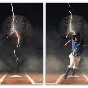 Sfondo di baseball, Sfondo sportivo, Sfondo digitale, Campo da baseball, Nebbioso, Fulmine, Aggiungi il tuo soggetto