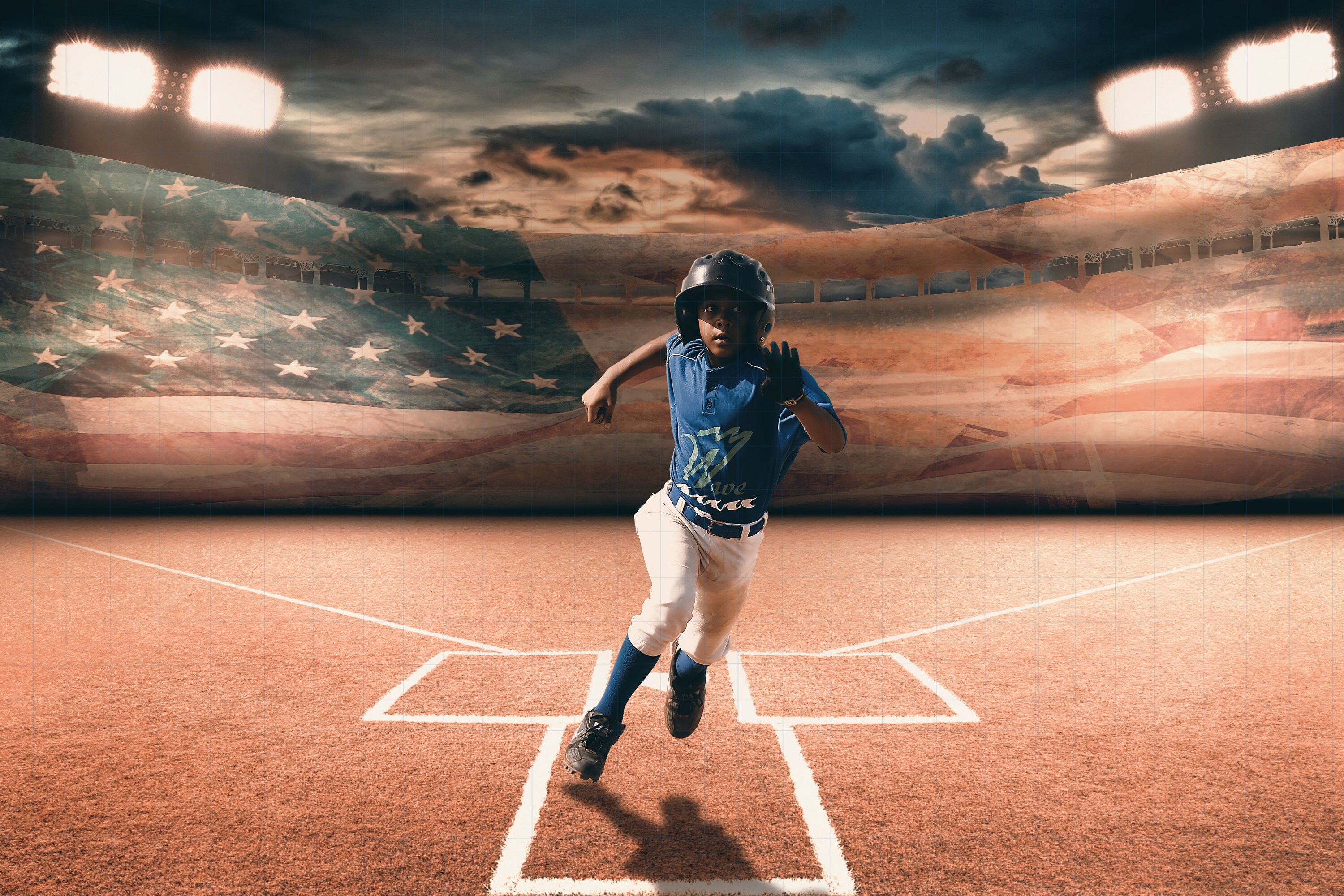 Paquete de telón de fondo de béisbol, softbol, fondo deportivo, bandera  americana, telón de fondo digital, campo de béisbol, luces del estadio,  añadir su propio sujeto - Etsy México, image size:3000x2000